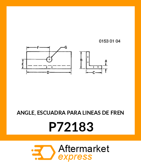 ANGLE, ESCUADRA PARA LINEAS DE FREN P72183