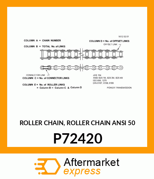 ROLLER CHAIN, ROLLER CHAIN ANSI 50 P72420