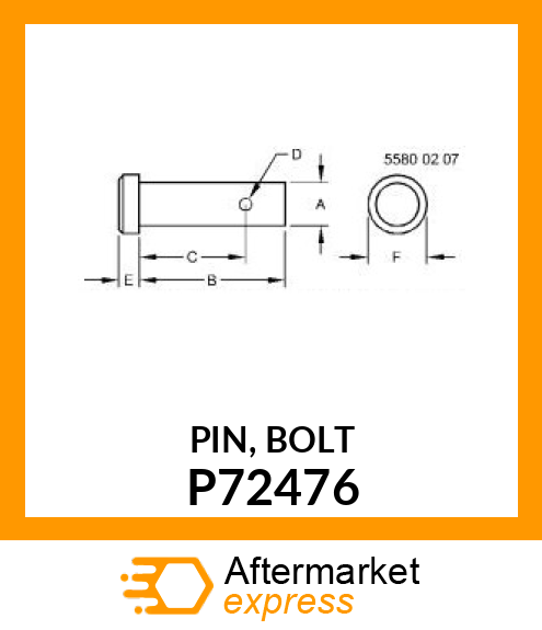 PIN, BOLT P72476