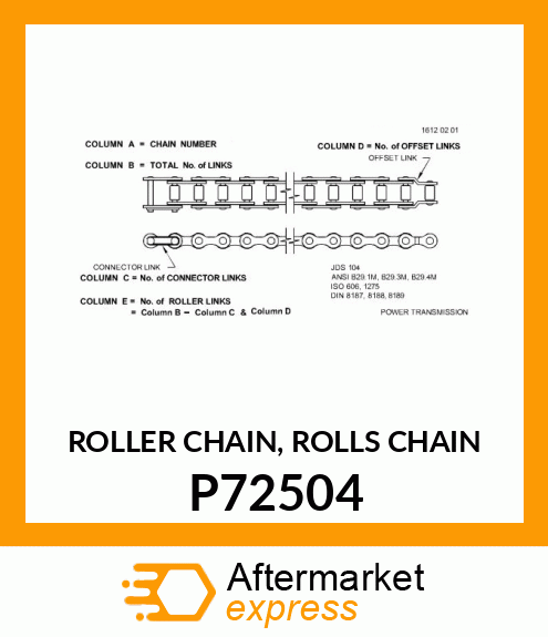 ROLLER CHAIN, ROLLS CHAIN P72504