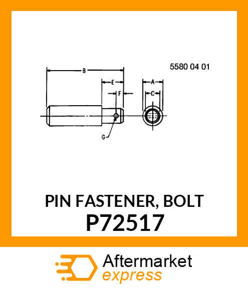 PIN FASTENER, BOLT P72517