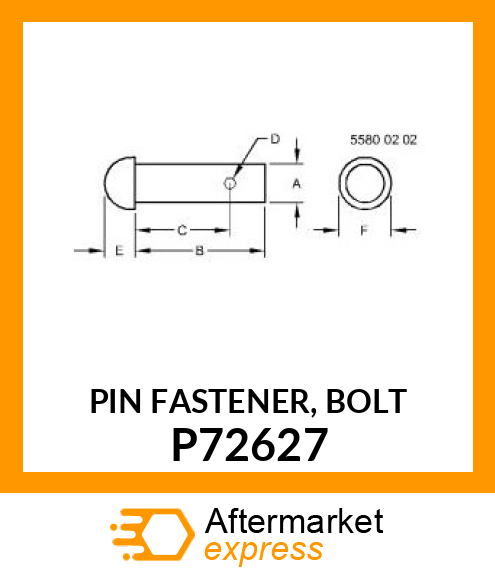 PIN FASTENER, BOLT P72627