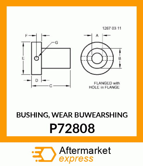 BUSHING, WEAR BUWEARSHING P72808