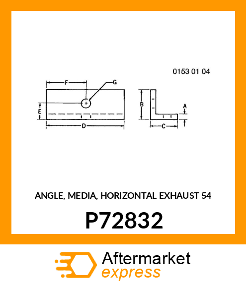 ANGLE, MEDIA, HORIZONTAL EXHAUST 54 P72832