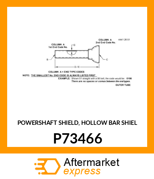 POWERSHAFT SHIELD, HOLLOW BAR SHIEL P73466