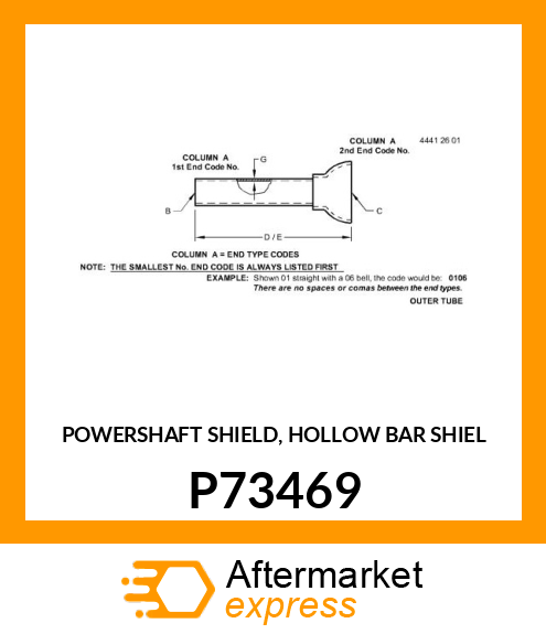 POWERSHAFT SHIELD, HOLLOW BAR SHIEL P73469