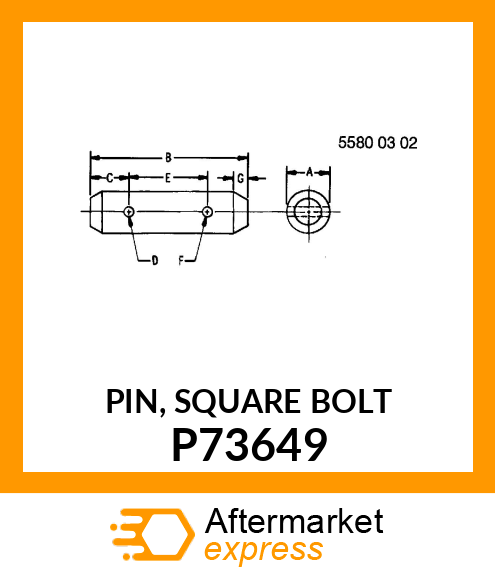 PIN, SQUARE BOLT P73649