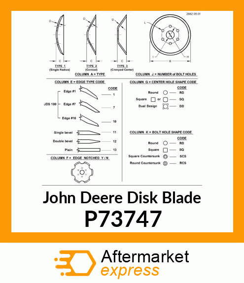 DISK BLADE, SPHERICAL DISK SOLID 26 P73747