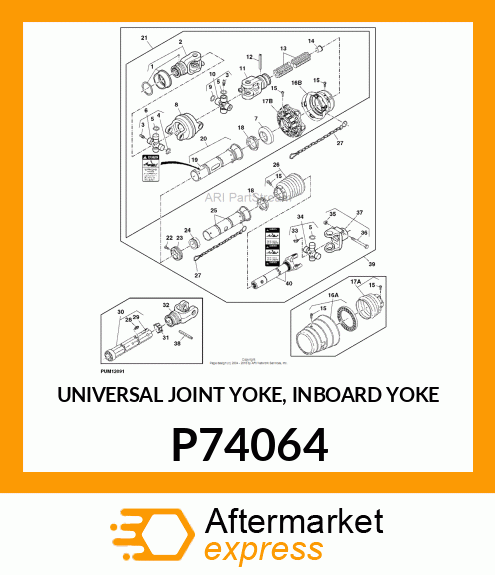 UNIVERSAL JOINT YOKE, INBOARD YOKE P74064