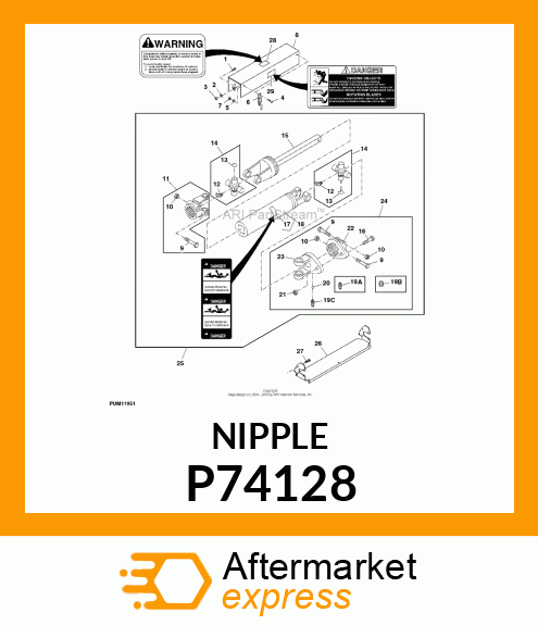 LUBRICATION FITTING, ZERK, GREASE, P74128