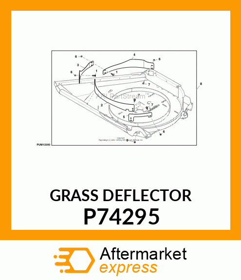 GRASS DEFLECTOR, DEFLECTOR, WING, O P74295