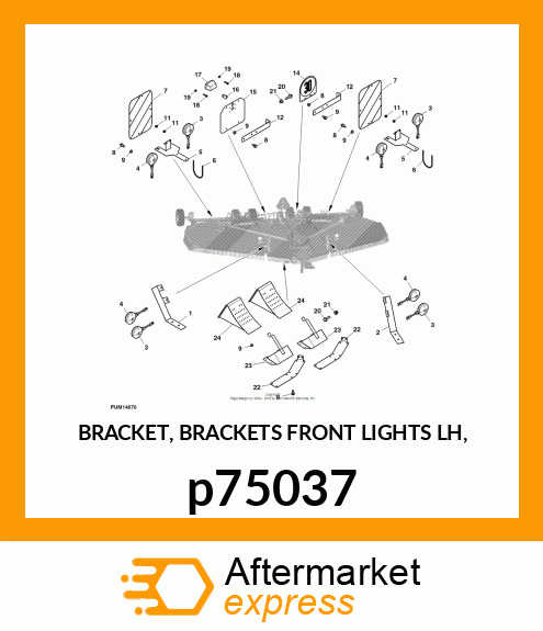 BRACKET, BRACKETS FRONT LIGHTS LH, p75037