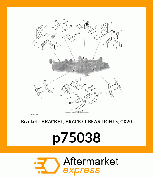 BRACKET, BRACKET REAR LIGHTS, CX20 p75038