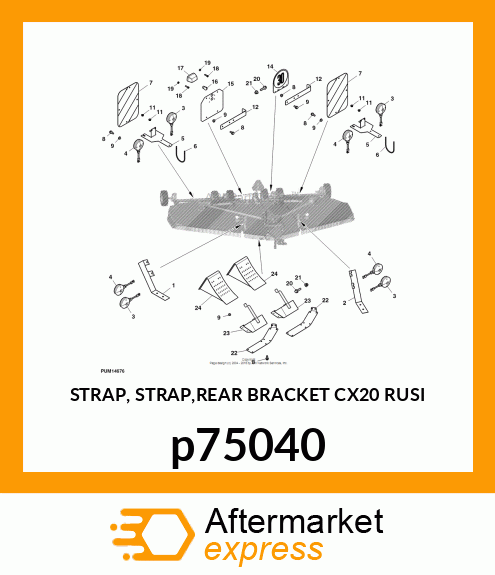 STRAP, STRAP,REAR BRACKET CX20 RUSI p75040