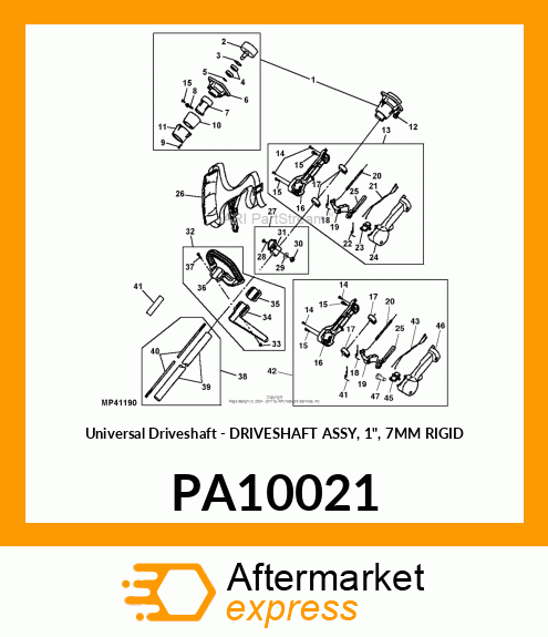 Universal Driveshaft - DRIVESHAFT ASSY, 1", 7MM RIGID PA10021