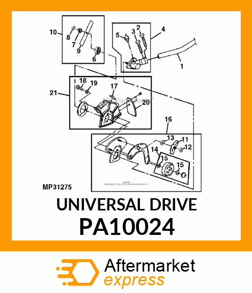 Spare part PA10024 + Universal Driveshaft