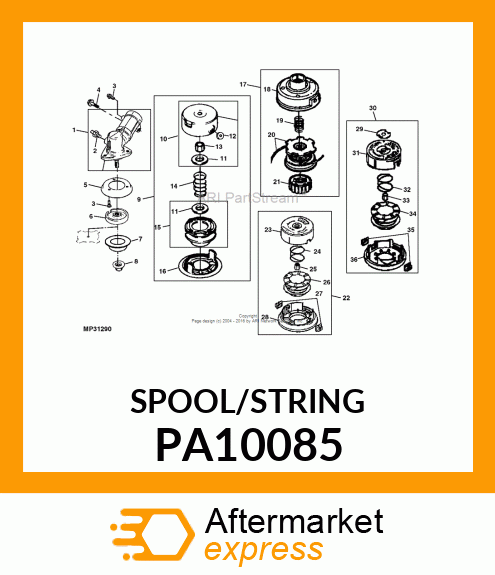 SPOOL W/STRING, .095" B PA10085