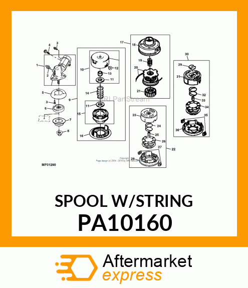 SPOOL W/STRING, .095", Z PA10160