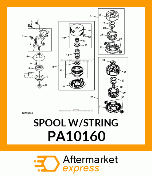 SPOOL W/STRING, .095", Z PA10160