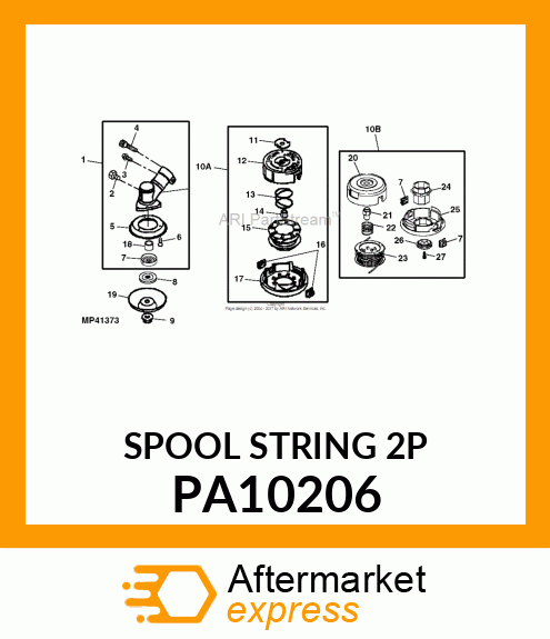 SPOOL W/STRING, .095" NB4, LH PA10206