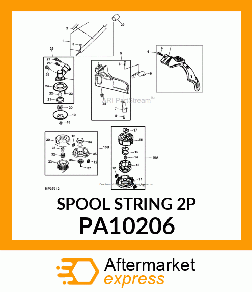 SPOOL W/STRING, .095" NB4, LH PA10206