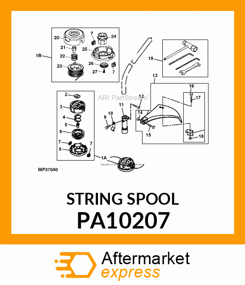 SPOOL W/STRING, .080", NB4, RH PA10207