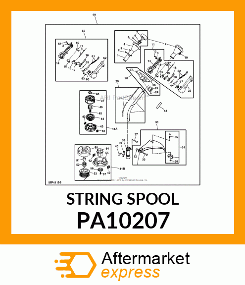 SPOOL W/STRING, .080", NB4, RH PA10207