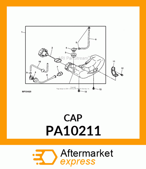 TANK CAP WITH RETAINER PA10211