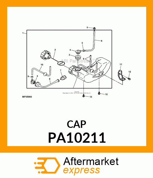 TANK CAP WITH RETAINER PA10211