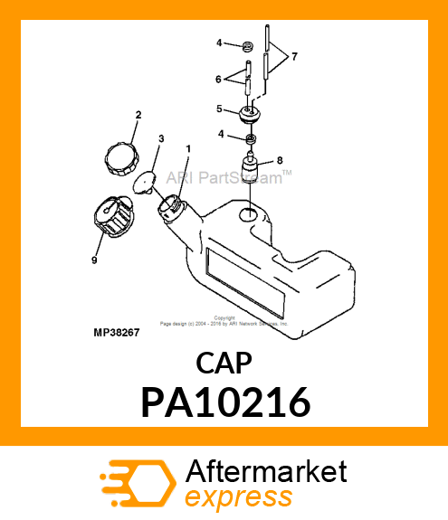 CAP WITH SEAL BP BLOWERS PA10216