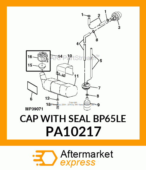 CAP WITH SEAL BP65LE PA10217