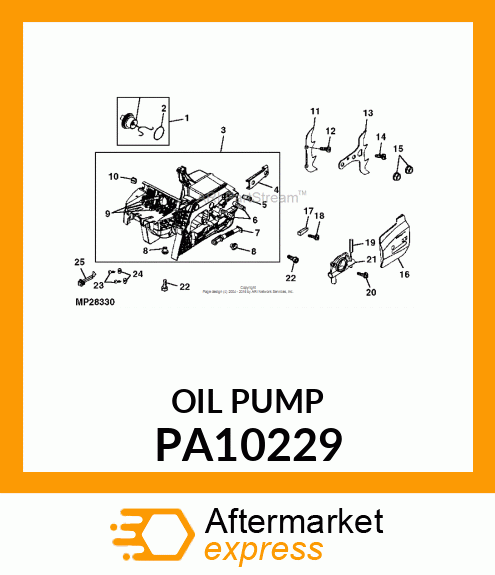 OIL PUMP, ALUM, ADJUSTABLE 36 PA10229