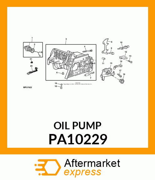 OIL PUMP, ALUM, ADJUSTABLE 36 PA10229