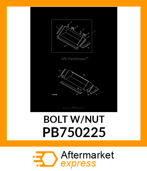 Box of #3 Grade 8 Plow Bolts and Nuts PB750225