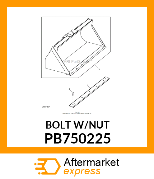 Box of #3 Grade 8 Plow Bolts and Nuts PB750225