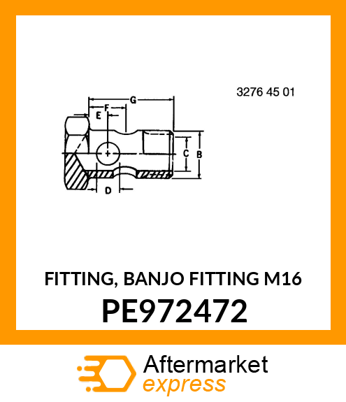 FITTING, BANJO FITTING M16 PE972472