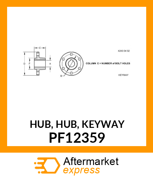 HUB, HUB, KEYWAY PF12359