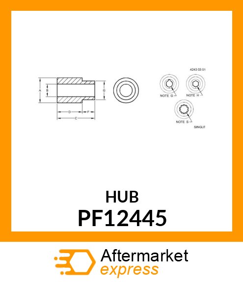 HUB, HUB, ROLLPIN PF12445