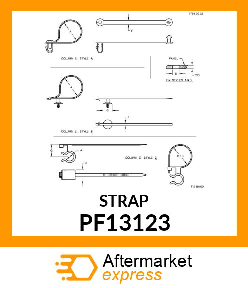 CLAMP, TIE BAND W/MOUNTING HOLE PF13123