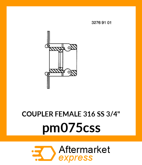 COUPLER FEMALE 316 SS 3/4" pm075css