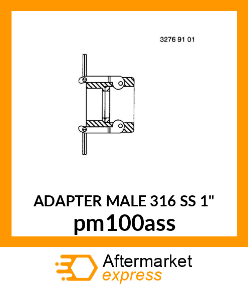 ADAPTER MALE 316 SS 1" pm100ass