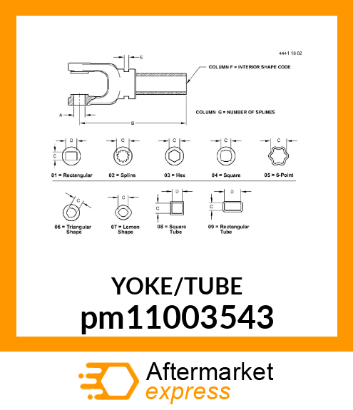 YOKE, TUBE amp; SLEEVE ASSEMBL pm11003543