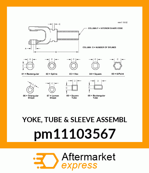 YOKE, TUBE amp; SLEEVE ASSEMBL pm11103567