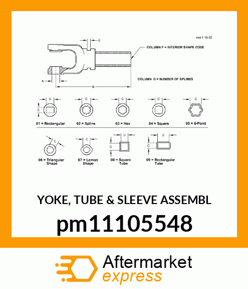 YOKE, TUBE amp; SLEEVE ASSEMBL pm11105548