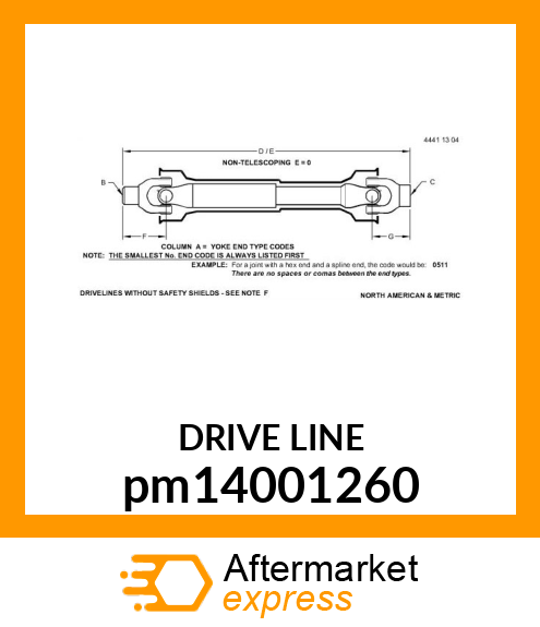 DRIVE LINE pm14001260