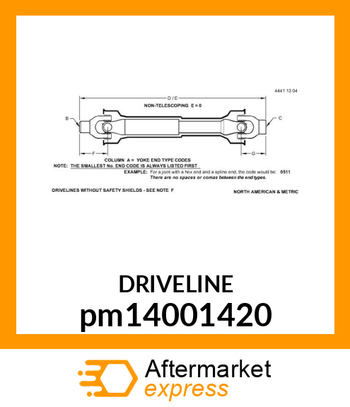 DRIVELINE pm14001420