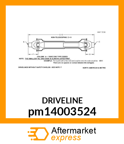 DRIVELINE pm14003524