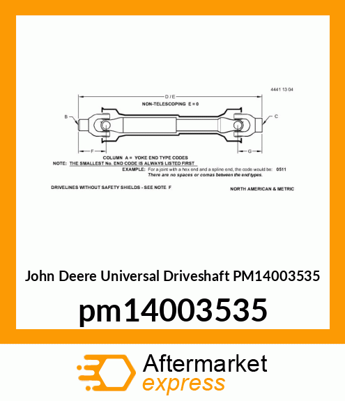 DRIVE LINE ASSEMBLY pm14003535