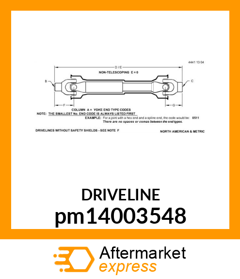 DRIVELINE pm14003548