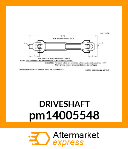 DRIVE LINE ASSEMBLY (U.S. amp; CANADA) pm14005548